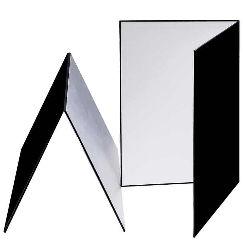  3-i-1 Reflexskärm i A3-format Vit, svart & silver